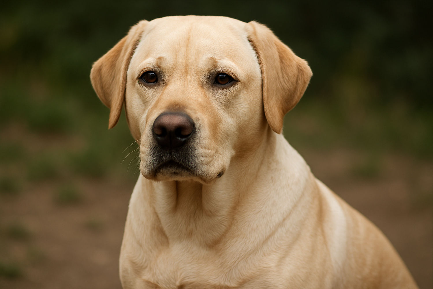 Labrador avec les poils légèrement coupés
